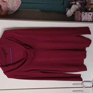 Cable and Gauge cowl neck sweater xl Raspberry
